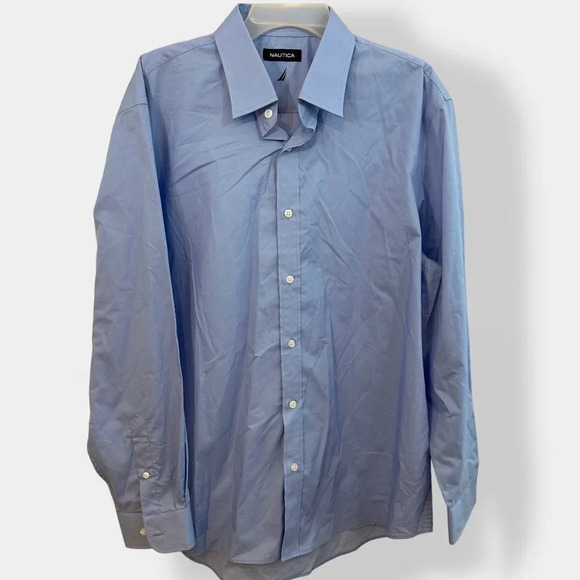Nautica Men's Blue Button Up Dress Shirt XL - Picture 1 of 4